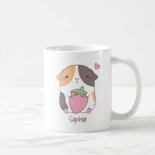 Mug Joli Cochon d'Inde et nom de gribouillis de fraise