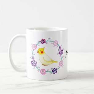 Mug Joli Cockatiel Nom personnalisé Cute Cockatiel Lut