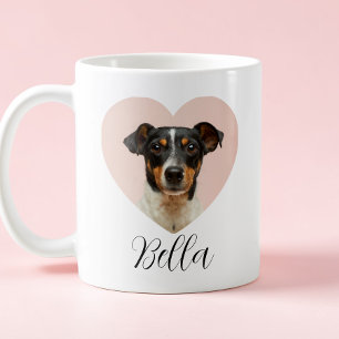Mug Joli cœur écriture cursive noire photo personnalis