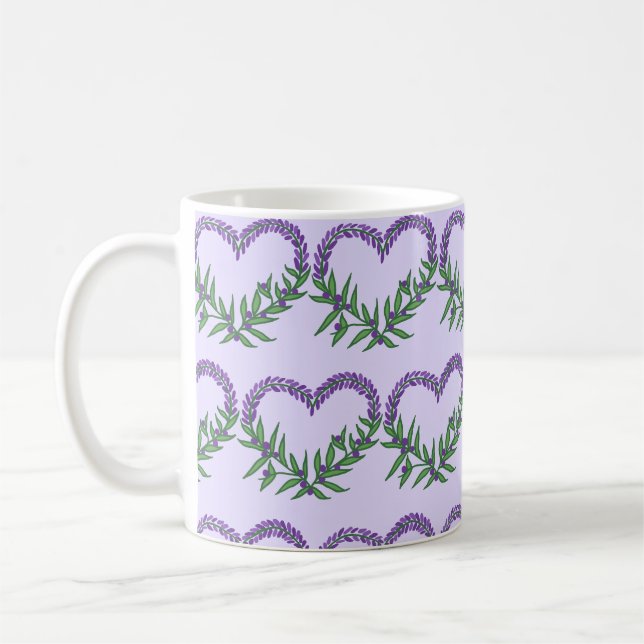 Mug Joli cœur floral lavande  (Gauche)