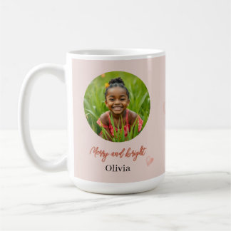 Mug Joli cœur rose de vacances peint à la main