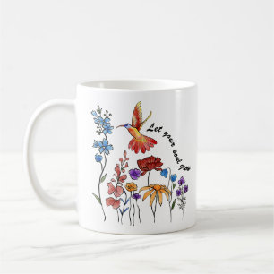 Mug Joli colibri de fleurs laisse pousser ton âme