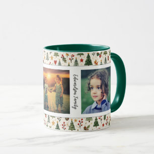 Mug Joli collage de photos de famille Joyeux Noël