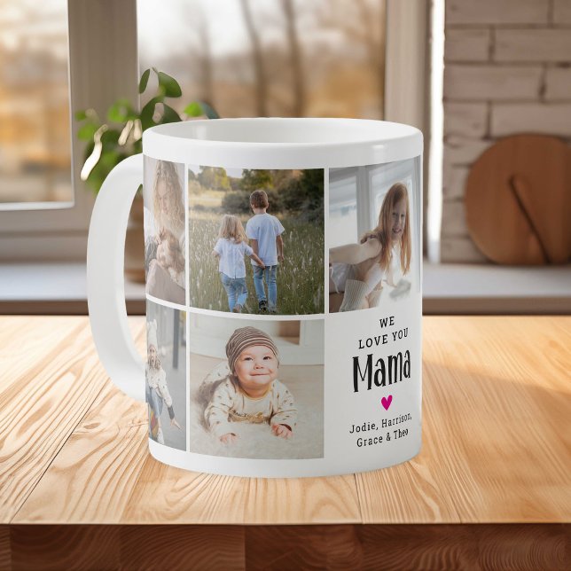 Mug Joli Collage Photo 'Nous T'aimons Maman' (Créateur téléchargé)