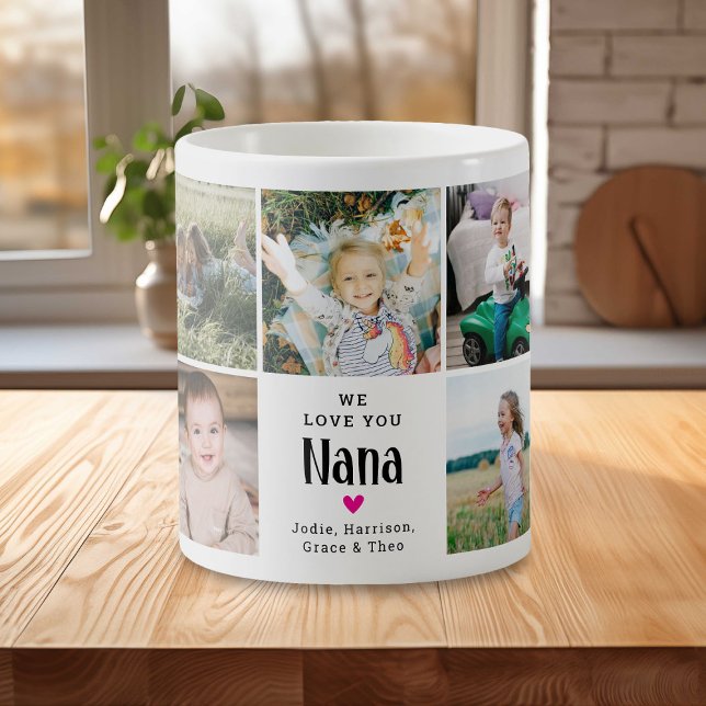 Mug Joli collage photo 'Nous t'aimons Nana' (Créateur téléchargé)