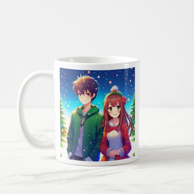 Mug Joli couple d'anime Noël (Gauche)