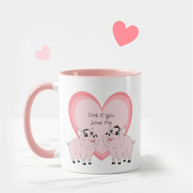 Mug Joli couple de cochons roses (Créateur téléchargé)