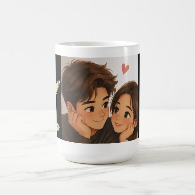Mug Joli Couple de Dessin Animé  (Centre)