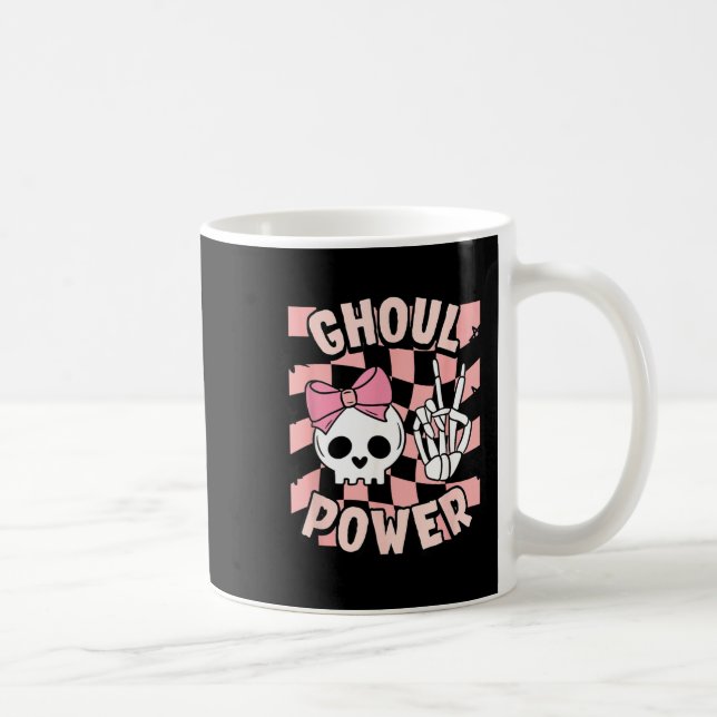 Mug Joli crâne rose de fille drôle d'Halloween (Droite)