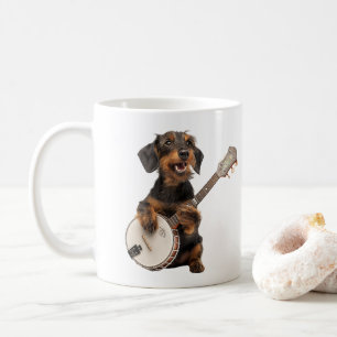 Mug Joli Dachshund Fil-Feu Joue Banjo