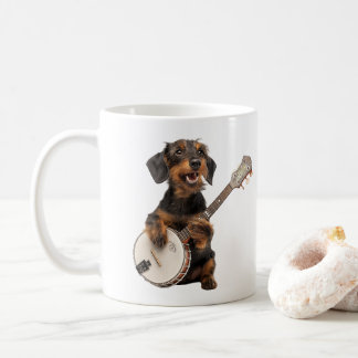 Mug Joli Dachshund Fil-Feu Joue Banjo