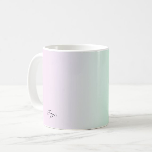 Mug Joli dégradé moderne coloré Nom personnalisé (Devant gauche)