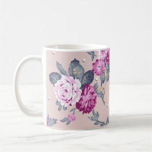 Mug joli design de fleur illustration textile art, pat