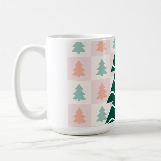 Mug  Joli design de Noël d'arbre de Noël.  (Gauche)