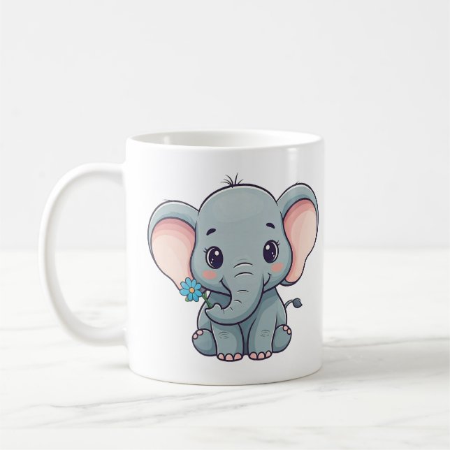 Mug Joli dessin animé design d'éléphant bébé (Gauche)