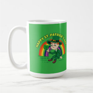Mug Joli dessin animé leprechaun avec shamrock et arc-