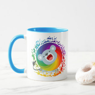 Mug Joli dessin arc-en-ciel Lion blanc