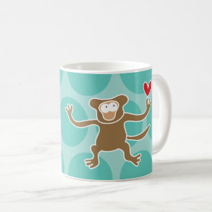 Mug Joli dessin Brown Singe/Ape Dots amusants pour enf