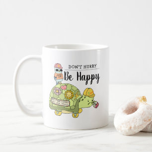 Mug Joli dessin coloré de Kawaii Tortoise Soyez heureu