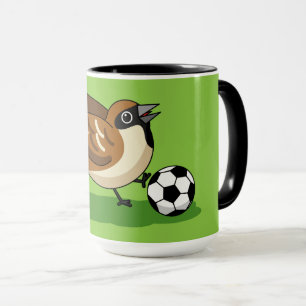 Mug Joli Dessin De Caricature Sparrow Jouer Au Footbal