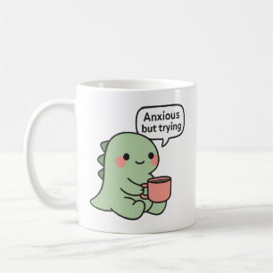 Mug Joli dinosaure anxieux mais qui essaie