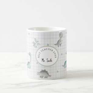 Mug Joli dinosaure aquarelle professeur masculin