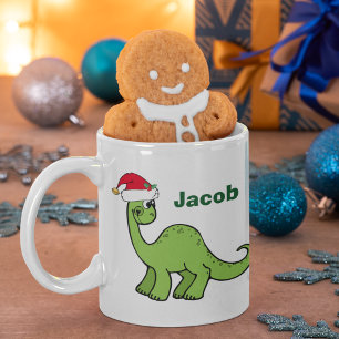 Mug Joli Dinosaure de Noël Père Noël Enfants Personnal