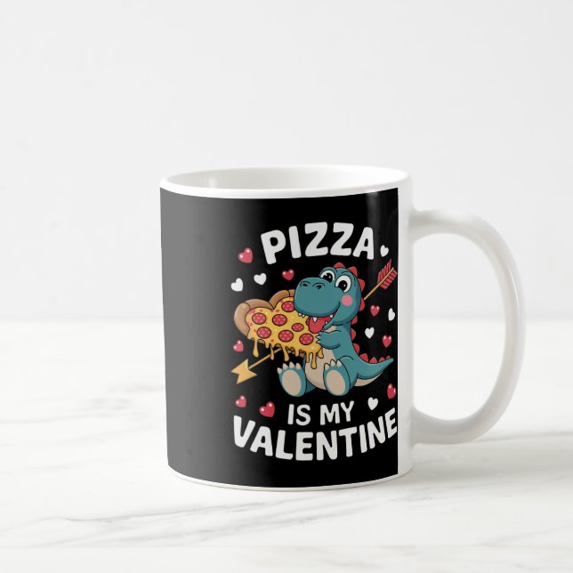 Mug Joli dinosaure tenant une pizza pour une joyeuse S (Droite)