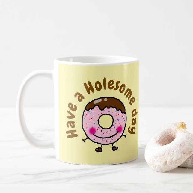 Mug Joli Donut Dessin Animé, Profitez D'une Journee Pl (Avec donut)