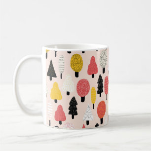 Mug Joli doodle arbres sans couture motif vintage. Rec