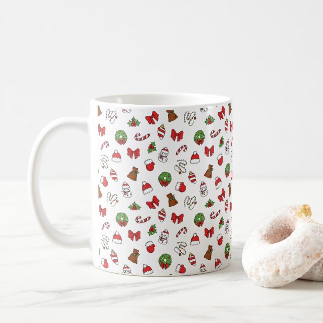 Mug Joli Doodle de Noël (Avec donut)
