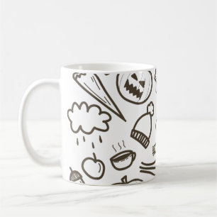 Mug Joli Doodle Halloween Motif sans couture, Hallowee