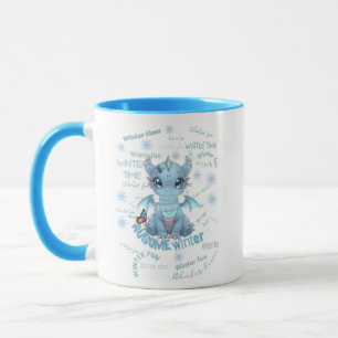 Mug Joli Dragon d'Hiver Bleu – Flocon de Neige Magique