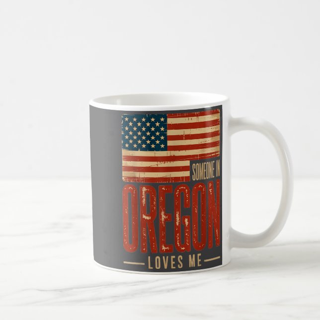 Mug Joli drapeau américain quelqu'un d'Oregon m'aime (Droite)