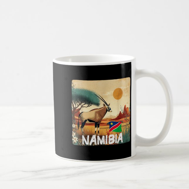 Mug Joli drapeau de Namibie avec Gemsbok pour les amat (Droite)