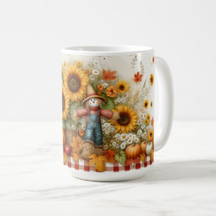 Mug Joli Écarteur avec Citrouilles et Fleurs
