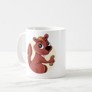 Mug Joli écureuil en caricature avec une cacahuète