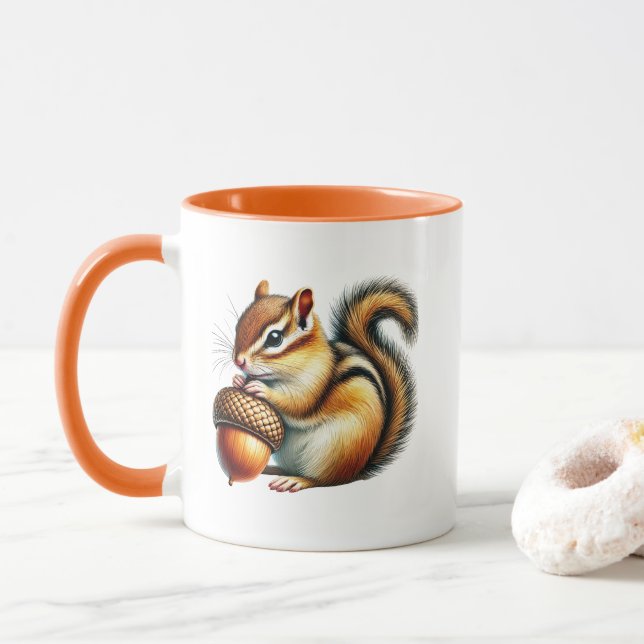 Mug Joli écureuil saisonnier d'automne  (Avec donut)