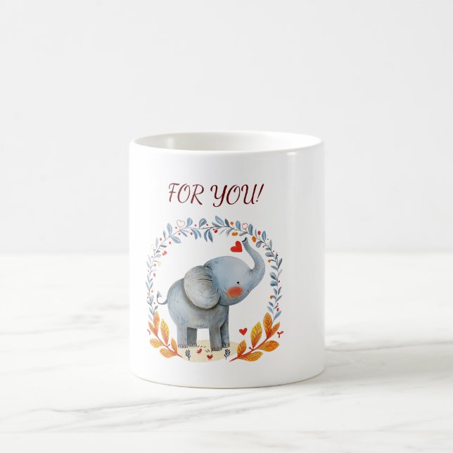 Mug joli éléphant aquarelle peint (Centre)