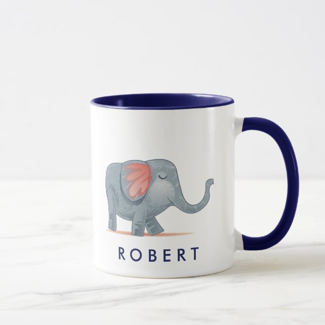 Mug Joli Eléphant Personnalisé ton nom (Droite)
