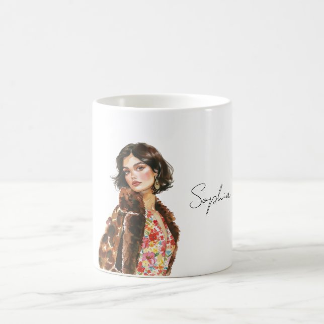 Mug Joli en floral rouge  (Centre)