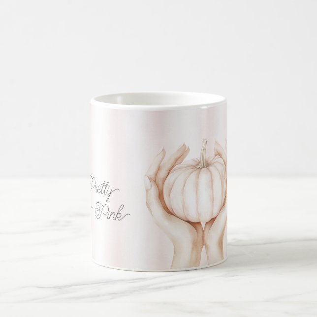 Mug Joli en rose Citrouille dans les mains (Centre)