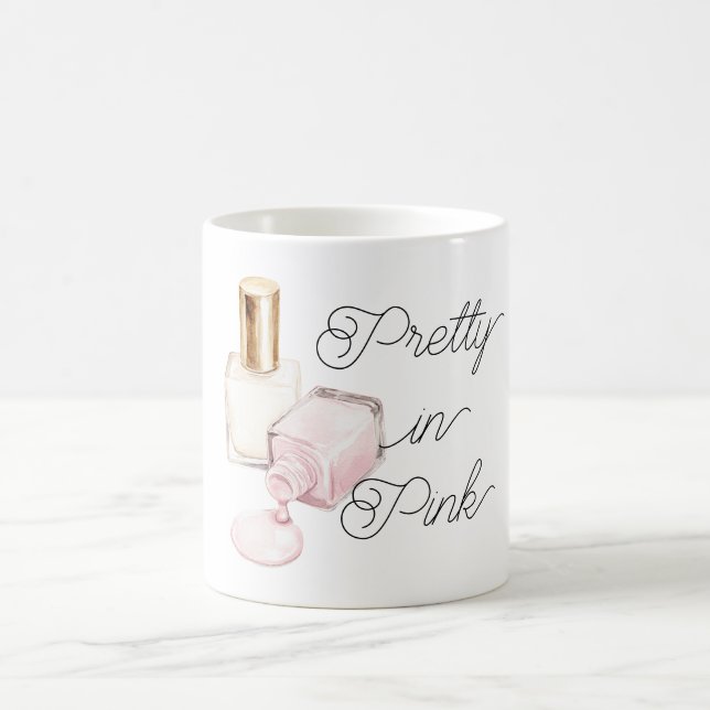 Mug Joli en vernis à ongles blanc rose (Centre)