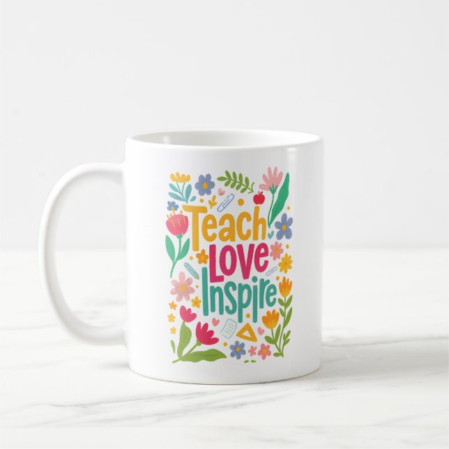 Mug Joli enseignant de fleurs sauvages enseigner l'amo (Gauche)