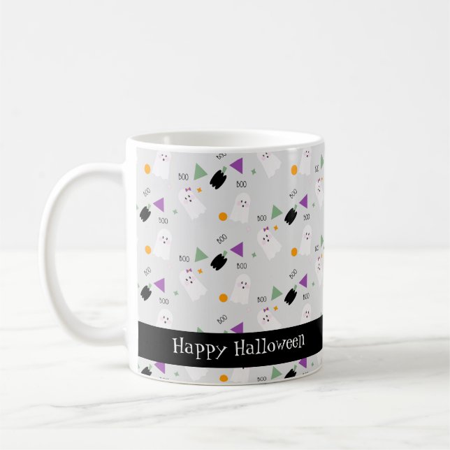 Mug Joli fantôme d'Halloween Confettis colorés (Gauche)