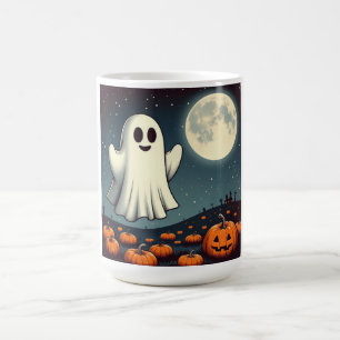 Mug Joli fantôme vintage et citrouille d'art Halloween