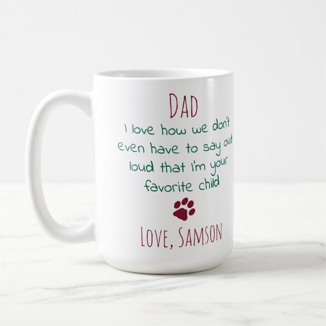 Mug Joli Favori Chien papa Animal de compagnie Photo N (Gauche)