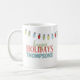 Mug Joli Fête Personnalisée Noël élégant Nom de famill