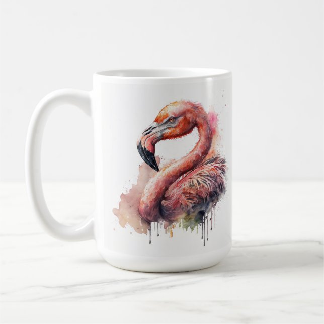 MUG JOLI FLAMANT ROSE COLORÉ D'EAU (Gauche)