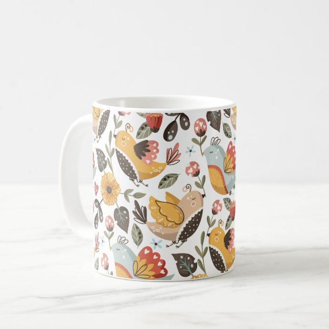 Mug Joli Floral Birds Motif bohème (Devant gauche)